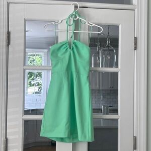 FRENCH CONNECTION Green Halter Mini Dress